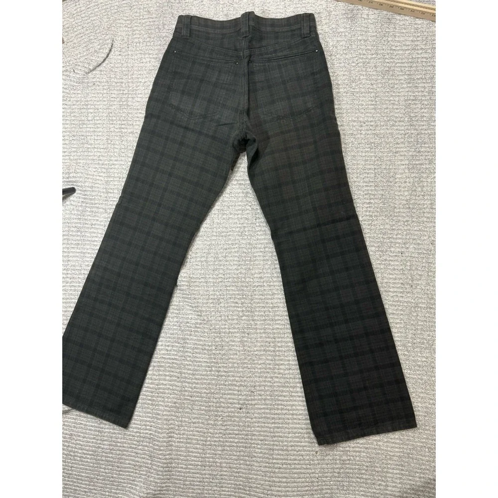 Comme Ca Ism Plaid Pants Mens‎ 30 Gray Black Tartan Slim Straight Cotton